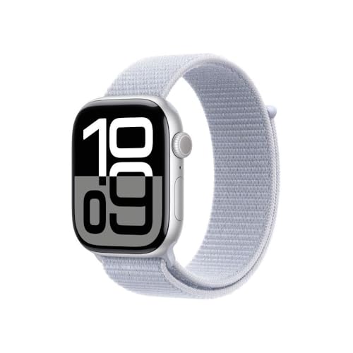 Apple Watch Series 10 GPS Smartwatch 42mm Alugehäuse Diamantschwarz Sportarmband M/L