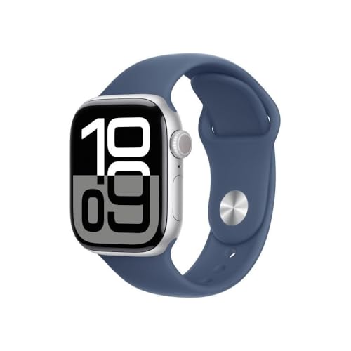 Apple Watch Series 10 GPS Smartwatch 42mm Alugehäuse Diamantschwarz Sportarmband M/L