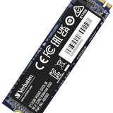 Verbatim Vi560 S3 SSD 512 GB, internes SATA III M.2 2280 SSD-Laufwerk mit 3D-NAND, bis zu 550 MB/s Lesegeschwindigkeit, ideal für Notebook und Ultrabook, schwarz