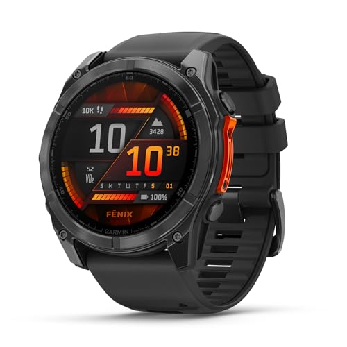 Garmin fēnix 8 47mm GPS-Multisport-Smartwatch: Brillantes AMOLED, Taschenlampe, Topo-Karten, Telefonie
