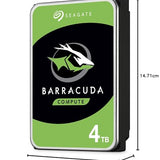 Seagate BarraCuda 4TB, Interne Festplatte HDD, 3.5 Zoll, 5400 U/Min, 256 MB Cache, SATA 6GB/s, silber, inkl. Data Rescue Service (ST4000DMZ04)