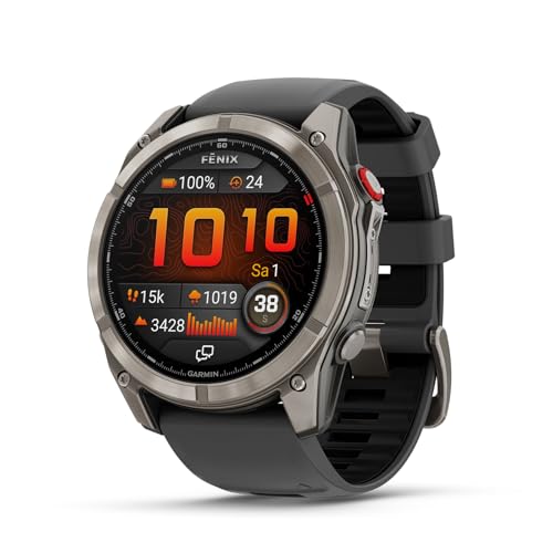 Garmin fēnix 8 47mm GPS-Multisport-Smartwatch: Brillantes AMOLED, Taschenlampe, Topo-Karten, Telefonie