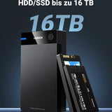 UGREEN USB 3.0 Festplattengehäuse UASP 3,5 Zoll Externe Festplatten Gehäuse USB 3.0 externes Gehäuse Case für 3.5" SATA SSD und HDD mit USB 3.0 Kabel und 12V 2A Netzteil,werkzuglos Schwarz