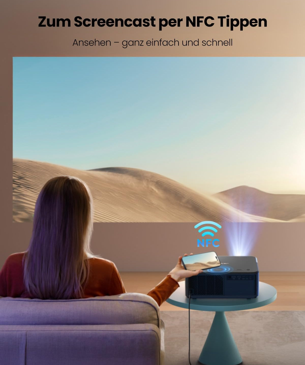 YABER K2s 4K Android TV Beamer: JBL Sound, Autofokus, WiFi 6 für ultimatives Heimkino