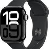 Apple Watch Series 10 GPS Smartwatch 42mm Alugehäuse Diamantschwarz Sportarmband M/L