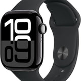 Apple Watch Series 10 GPS Smartwatch 42mm Alugehäuse Diamantschwarz Sportarmband M/L