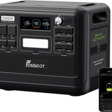 FOSSIBOT F2400 Solargenerator, Tragbare Powerstation 2048Wh LiFePO4 Batterie-Backup mit 2400W AC Ausgängen (4800W Peak), Power station für Outdoor-Camping, Wohnmobil-Reisen, Hausgebrauch