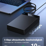 UGREEN USB 3.0 Festplattengehäuse UASP 3,5 Zoll Externe Festplatten Gehäuse USB 3.0 externes Gehäuse Case für 3.5" SATA SSD und HDD mit USB 3.0 Kabel und 12V 2A Netzteil,werkzuglos Schwarz