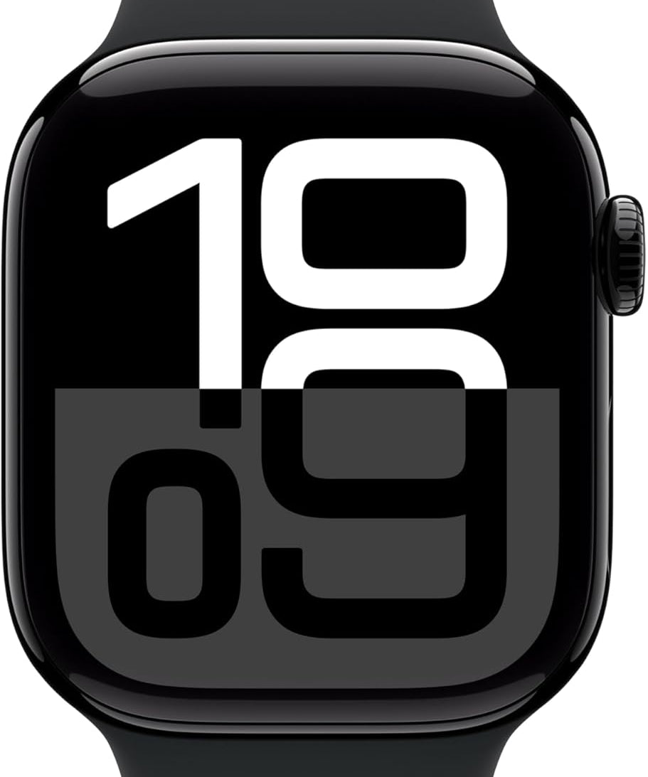 Apple Watch Series 10 GPS Smartwatch 42mm Alugehäuse Diamantschwarz Sportarmband M/L