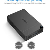 Inateck Festplattengehäuse 3.5 USB 3.0, Externes HDD Gehäuse für 2,5”/ 3,5” SATA HDD und SSD, Unterstützt UASP und maximal 20 TB Laufwerke, 12 V/ 2A Netzteil