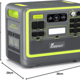 FOSSIBOT F2400 Powerstation 2400W (4800W Peak) mit 200W Solarpanel
