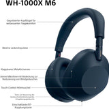 Sony WH-1000XM6 Flagship Noise Cancelling Over-Ear Kopfhörer – Hi-Res Sound, Komfort, faltbar, 30h Akku