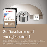 TOSHIBA N300 18TB Interne NAS-Festplatte, 3.5'' SATA HDD, 7200 RPM, 24/7 Betrieb, Unterstützt 1-8 Baysysteme, 128MB Cache, 180TB/Jahr Arbeitslast, 3 Jahre Garantie (HDEXZ10ZNA51F).
