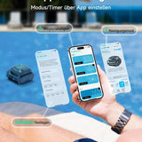 WYBOT C2 Poolroboter Akku, Boden & Wand, bis 150㎡, Doppelfilter, 3 Motoren, Wandkletter, 183 Min, App, Schwarz-Grün B
