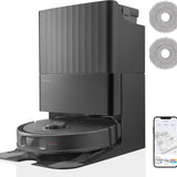 roborock Qrevo Pro Set Saugroboter mit Wischfunktion&Hebarem Wischmopp, 7000Pa, FlexiArm Design™ Kantenreinigung, 60 °C Heißwasser-Moppwäsche, zusätzlich 2 Wischmops, Roboterstaubsauger-Set(Schwarz)