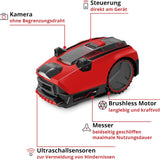 Einhell FREELEXO 500, 18V, Kamera, 500m², Brushless, 25% Steigung