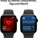 Apple Watch Series 10 GPS Smartwatch 42mm Alugehäuse Diamantschwarz Sportarmband M/L