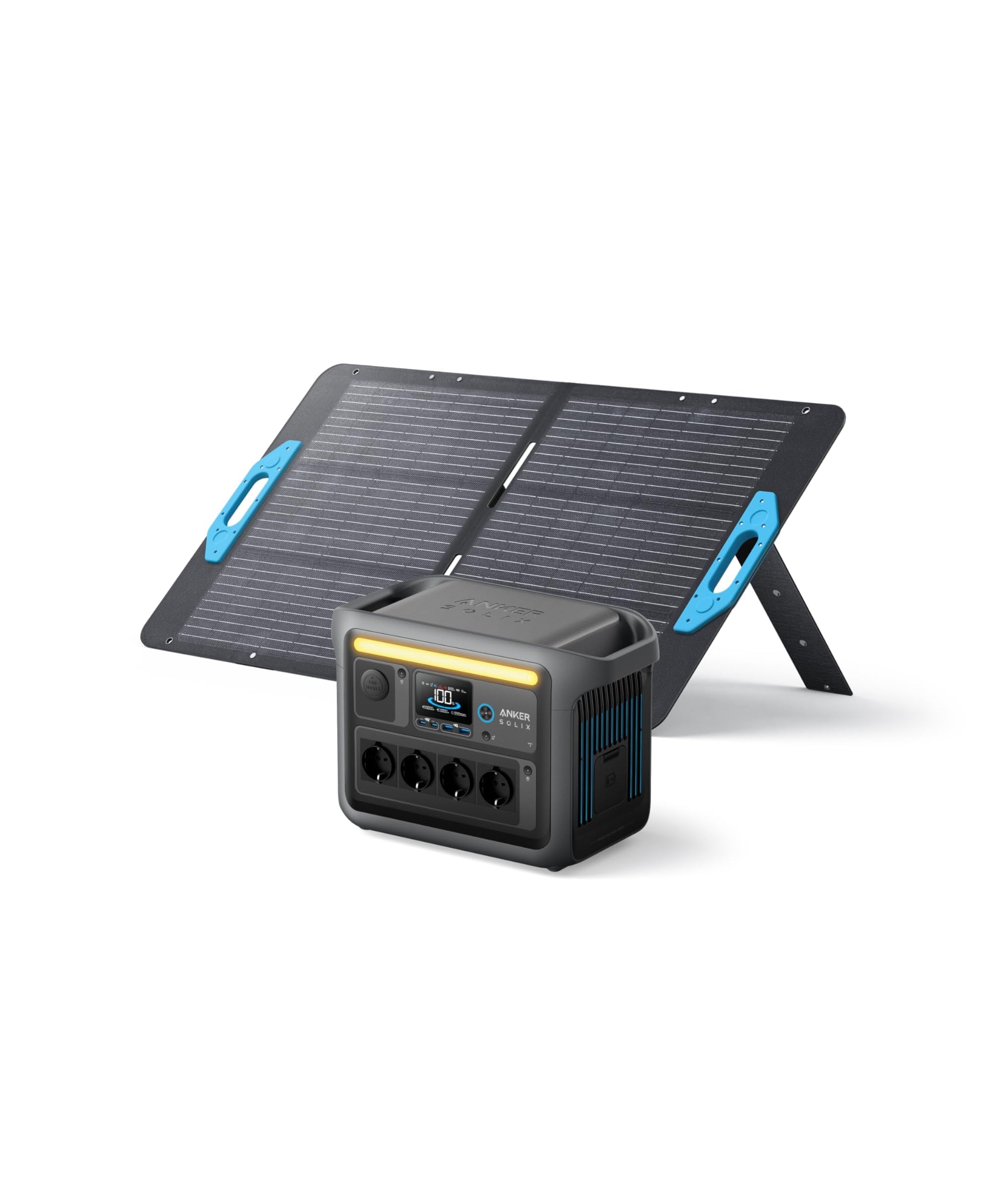 Anker SOLIX C1000 tragbare Powerstation mit wasserfester Tragetasche, 1800W Solargenerator, 1056Wh LFP (LiFePO4) Akku, 4 AC-Steckdosen