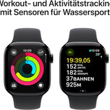 Apple Watch Series 10 GPS Smartwatch 42mm Alugehäuse Diamantschwarz Sportarmband M/L