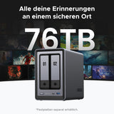 UGREEN NASync DXP2800 2-Bay Desktop NAS, Intel N100 Quad-Core-CPU, 8GB DDR5 RAM, 1 * 2,5GbE, 2*M.2 NVMe-Steckplätze, 4K HDMI, Network Attached Storage (Diskless)