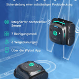 WYBOT C2 Poolroboter Akku, Boden & Wand, bis 150㎡, Doppelfilter, 3 Motoren, Wandkletter, 183 Min, App, Schwarz-Grün B