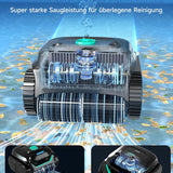 WYBOT C2 Poolroboter Akku, Boden & Wand, bis 150㎡, Doppelfilter, 3 Motoren, Wandkletter, 183 Min, App, Schwarz-Grün B