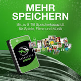 Seagate BarraCuda 4TB, Interne Festplatte HDD, 3.5 Zoll, 5400 U/Min, 256 MB Cache, SATA 6GB/s, silber, inkl. Data Rescue Service (ST4000DMZ04)