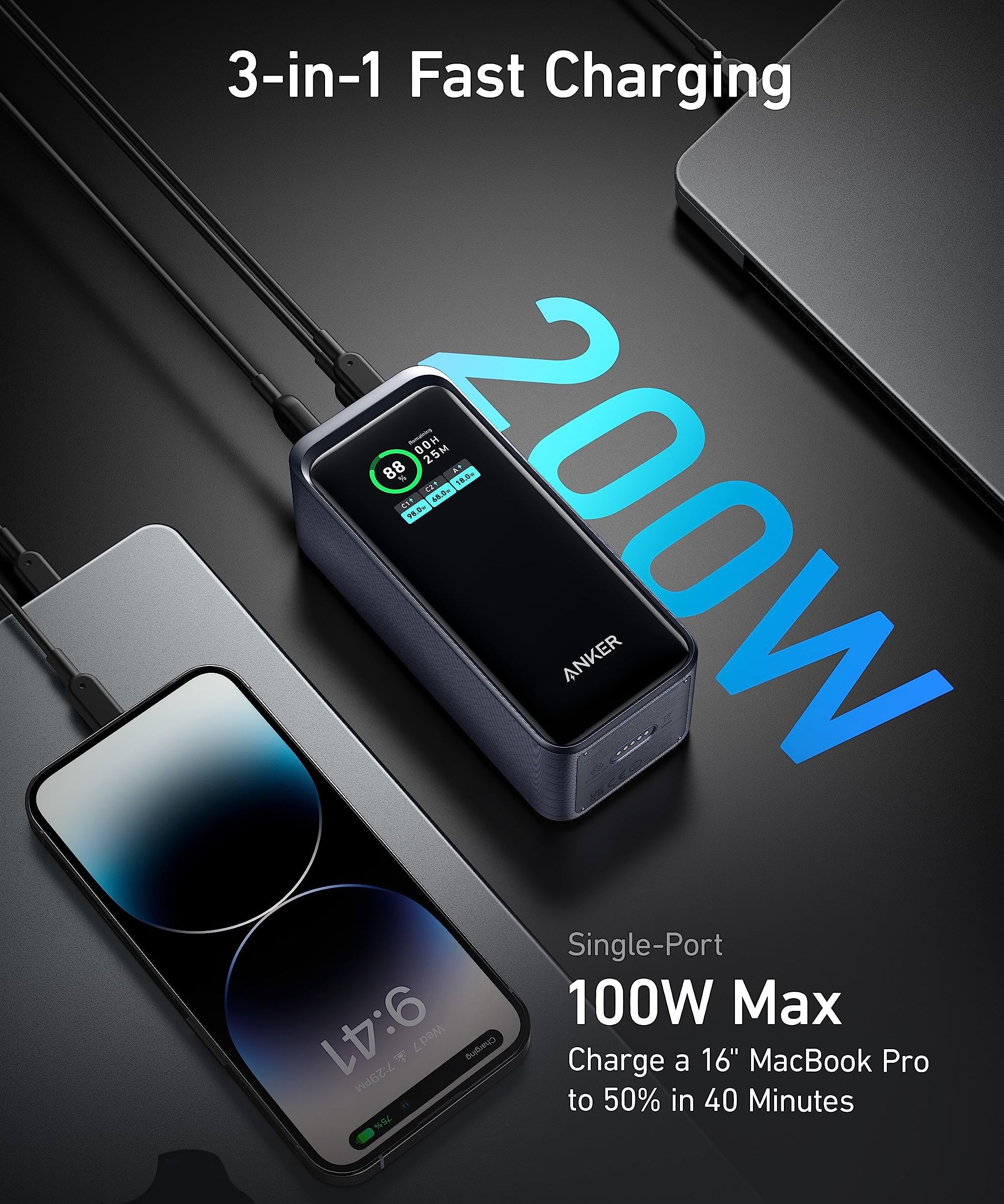 ANKER Prime Powerbank 20.000mAh (200W)